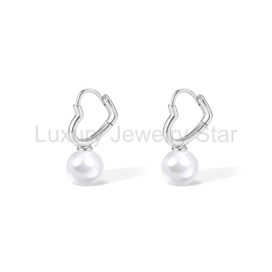 Heart Pearl Earrings - image 2