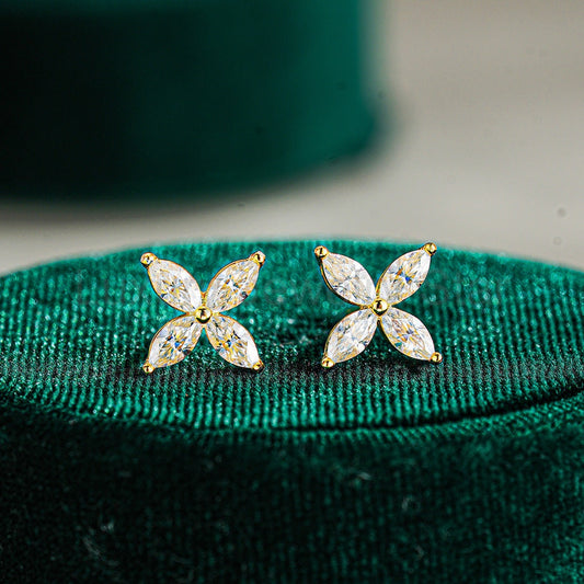 Marquise Moissanite Stud Earrings - image 2