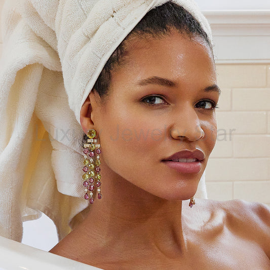 Bulgari Rome Tourmaline and Peridot Cascade Pendant Earrings - image 2