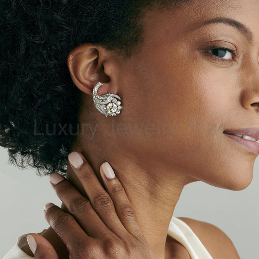 Diamond Flower Earrings - image 2