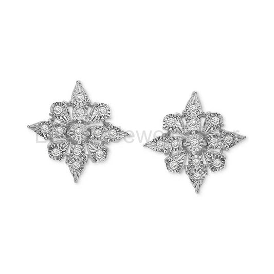 Cluster Star Moissanite Stud Earrings In Sterling Silver - image 2