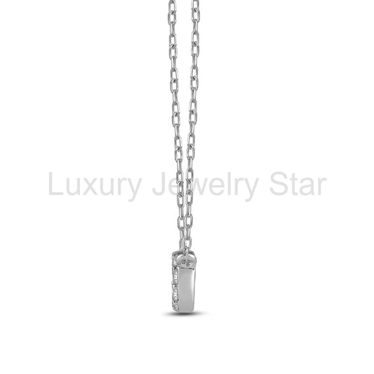 Round Moissanite Infinity Necklace In Sterling Silver - image 2