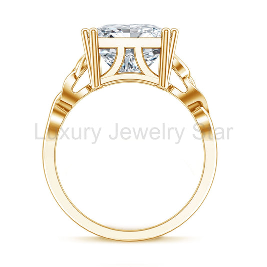 5 Carat Princess Cut Lab Grown Diamond Celtic Engagement Ring with IGI Certificate - image 2