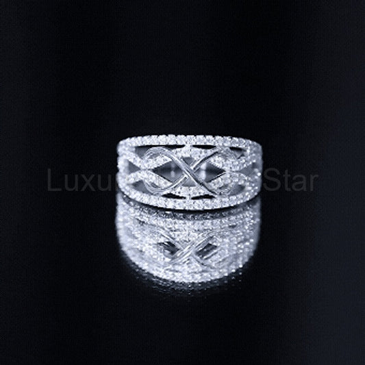 Designer Moissanite Infinity Anniversary Band in Silver - image 2