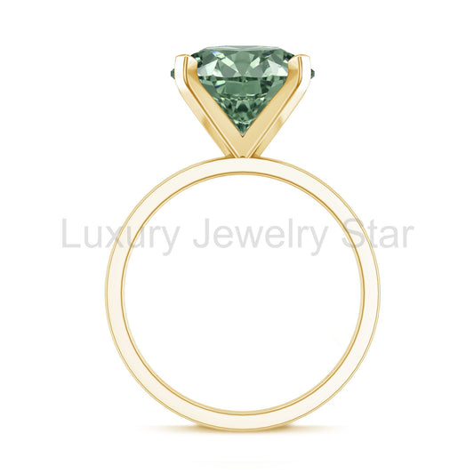 Huge 5 Carat Lab Grown Green Diamond Solitaire Engagement Ring with IGI Certificate - image 2