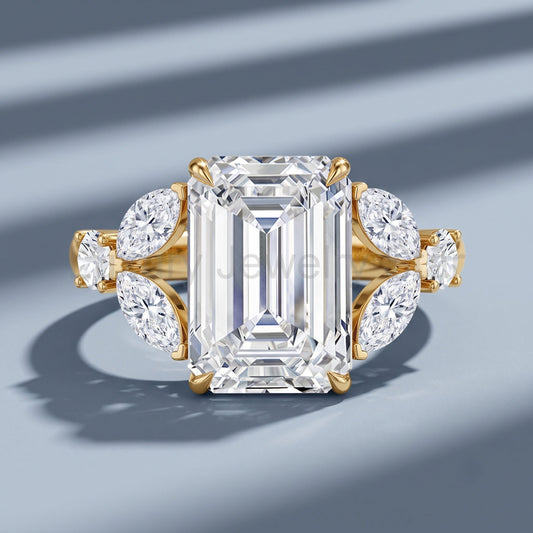 IGI Certified Emerald Cut Lab Grown Diamond Statement Engagement Ring 5 Carat - image 2