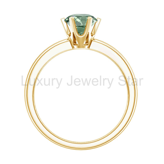 Lab Grown Green Diamond 1 Carat Solitaire Ring with IGI Certificate - image 2
