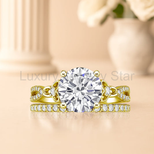 2.5 Ct Round Lab Diamond Twist Infinity Bridal Set - image 2