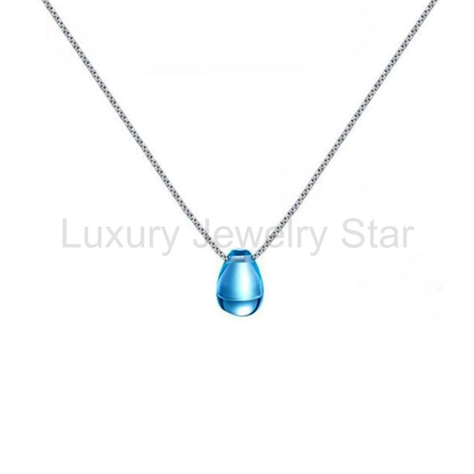 Crystal Ocean Drop Purification Clavicle Necklace - image 2