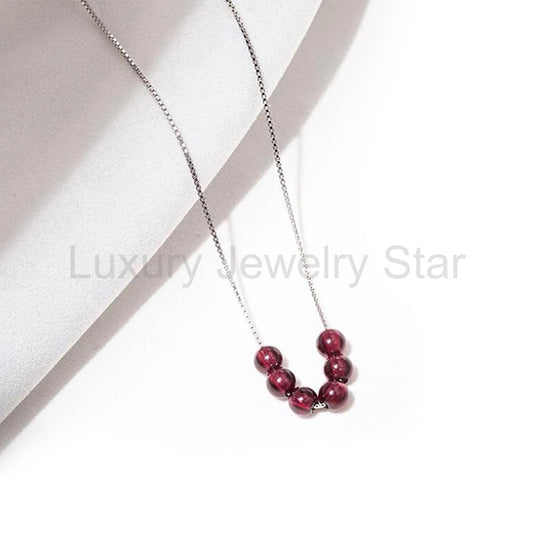 Natural Red Garnet Revitalization Clavicle Necklace - image 2