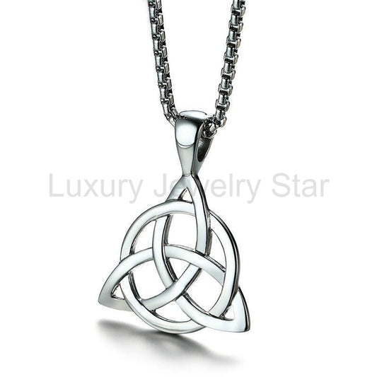 Triquetra Knot Eternity Pendant Necklace - image 2