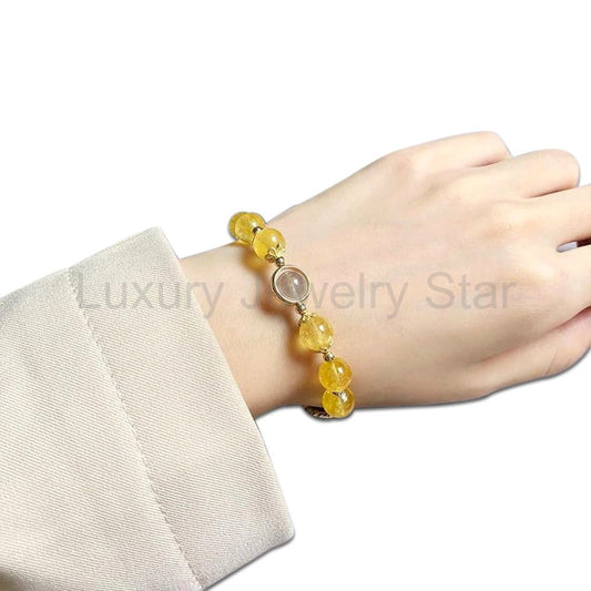 Wealth & Luck Citrine Gold-Plated Bracelet