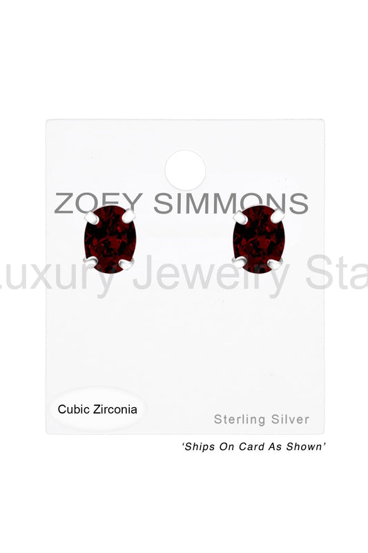 Sterling Silver Oval 3x4mm Ear Studs With CZ - SS - image 2