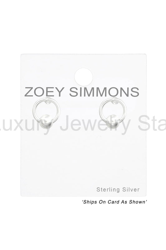 Sterling Silver Ring Ear Studs - SS - image 2