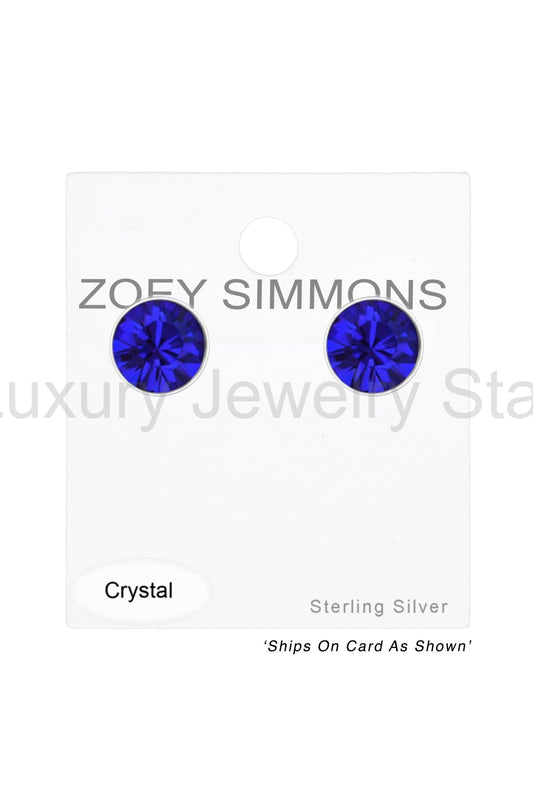 Sterling Silver Round 3mm Ear Studs With Crystals - SS - image 2