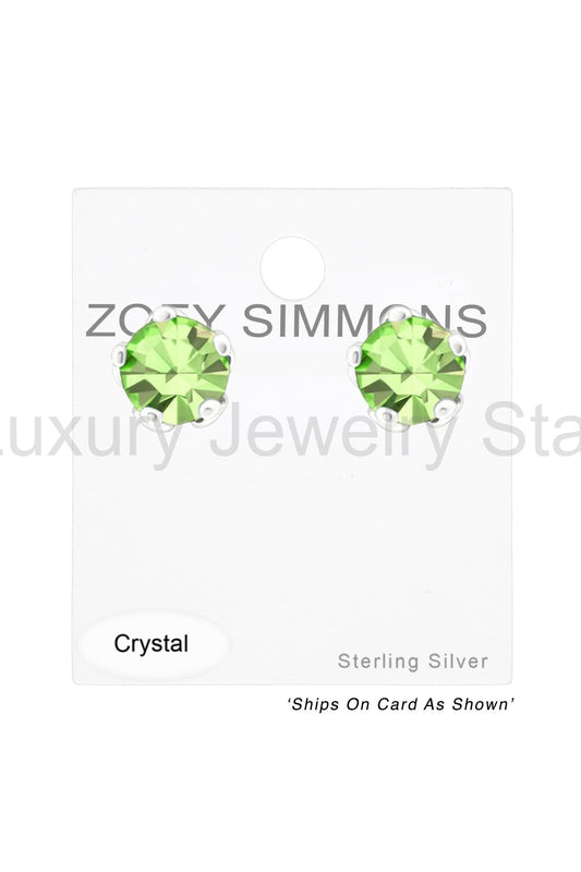Sterling Silver Round 5mm Ear Studs With Crystals - SS - image 2