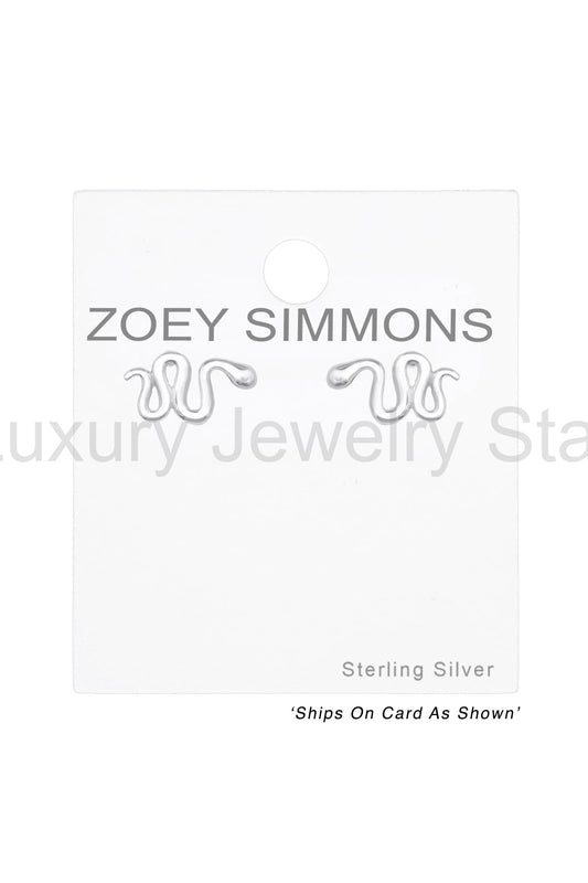 Sterling Silver Snake Ear Studs - SS - image 2