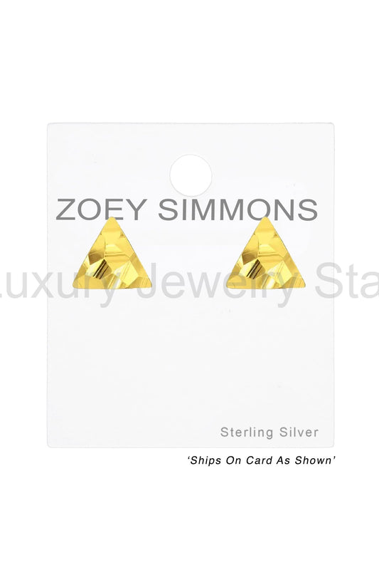 Sterling Silver Triangle Ear Studs - VM - image 2
