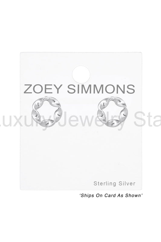 Sterling Silver Twist Ear Studs - SS - image 2