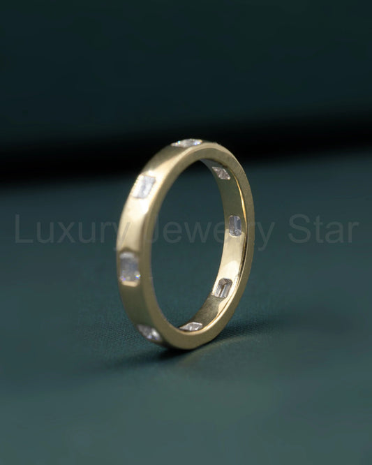 0.70 CTW Emerald Cut Lab-Grown Diamond Eternity Band Ring - image 2