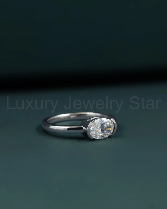 1.01 CT Oval Cut CVD Lab-Grown Diamond Solitaire Ring - image 2