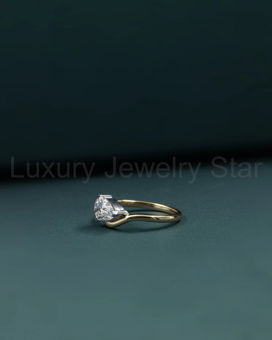 1.01 CT Pear Cut Lab-Grown Diamond Solitaire Engagement Ring - image 2