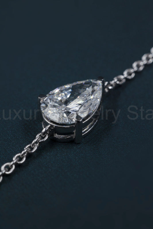 2.01 CT Pear Cut Lab-Grown Diamond Solitaire Pendant Necklace