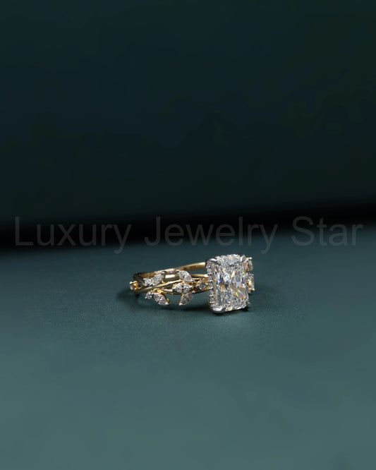2.50 CTW Radiant Cut Lab-Grown Diamond Nature Inspired Engagement Ring - image 2