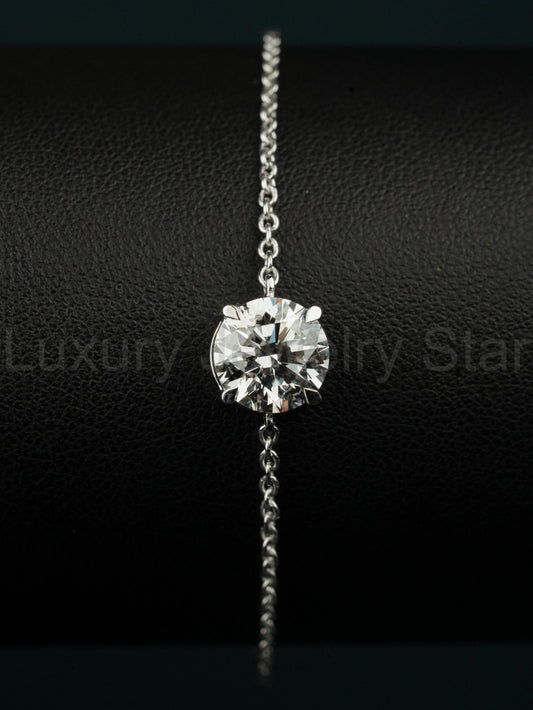 2.51 CT Round Brilliant CVD Lab-Grown Diamond Solitaire Bracelet