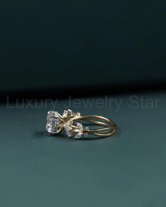 2.56 CTW Round Brilliant Cut Floral Lab-Grown Diamond Engagement Ring - image 2