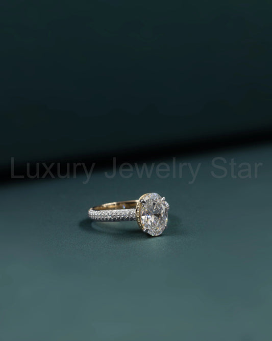 2.62 CTW Oval CVD Lab-Grown Diamond Pavé Solitaire Engagement Ring - image 2