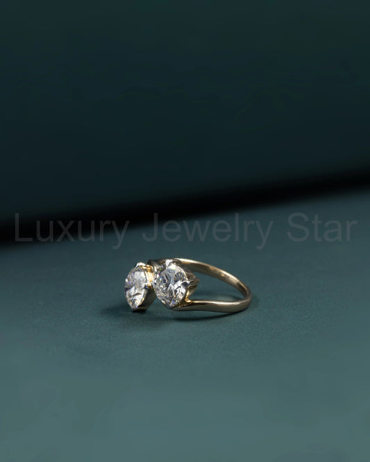 3.07 CTW Round Cut CVD Lab-Grown Diamond Bypass Open Ring - image 2