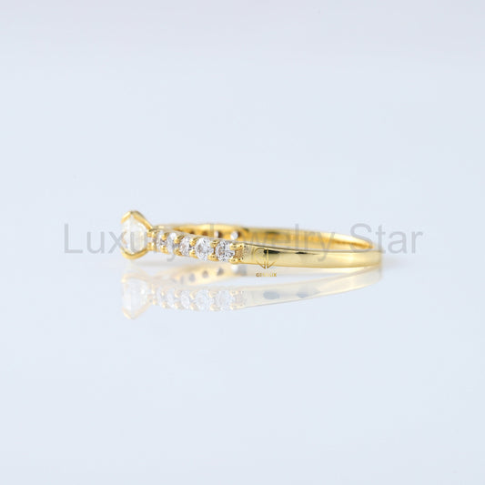 Round Cut Lab Grown Diamond Accent Ring - image 2