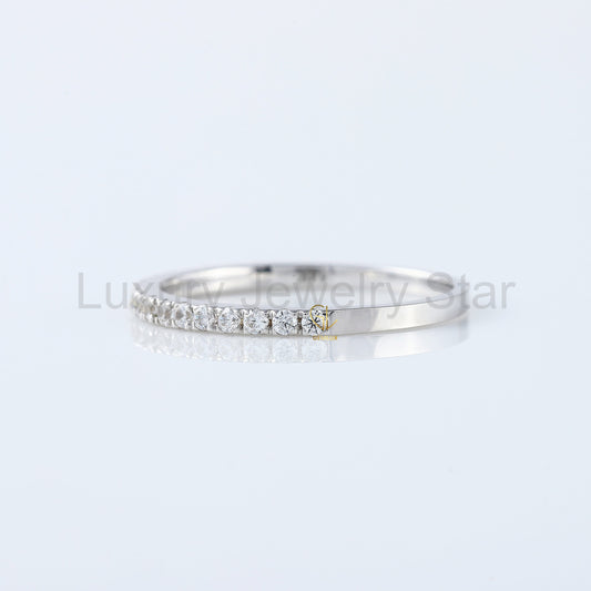 Round Cut Moissanite Delicate Eternity Wedding Band - image 2