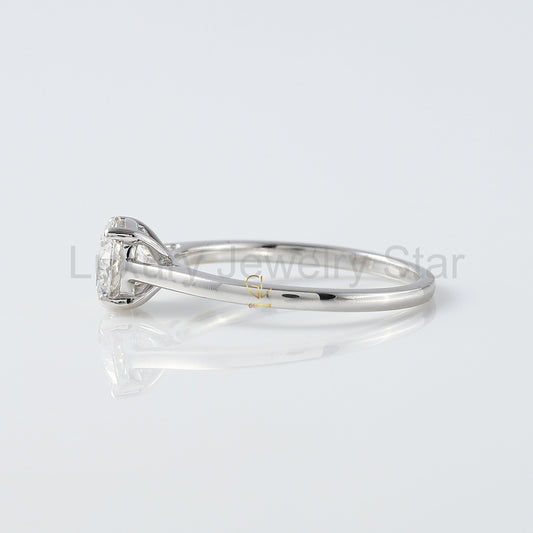 Round Cut Moissanite Solitaire Engagement Ring - image 2