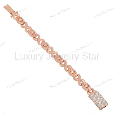 Rose Gold Plated Moissanite Infinity Evil Eye Bracelet - image 2
