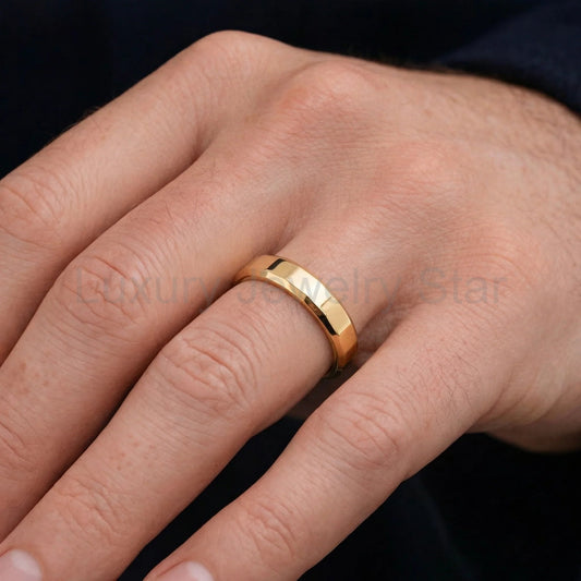 Ribbed Edge | Polished Men’s Wedding Band