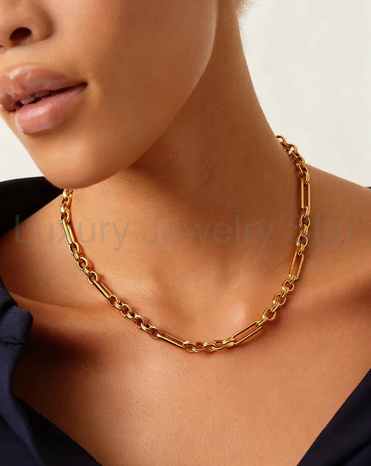 18K Gold Vermeil Axiom Chain Necklace - image 2