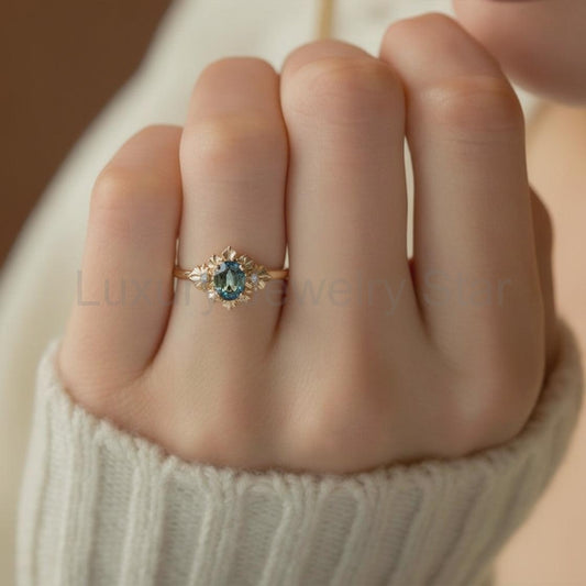 Titania’s Teal | Rare Sapphire Engagement Ring