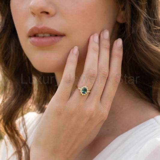 Aurelia’s Vow | Oval Blue Sapphire Halo Engagement Ring - image 2