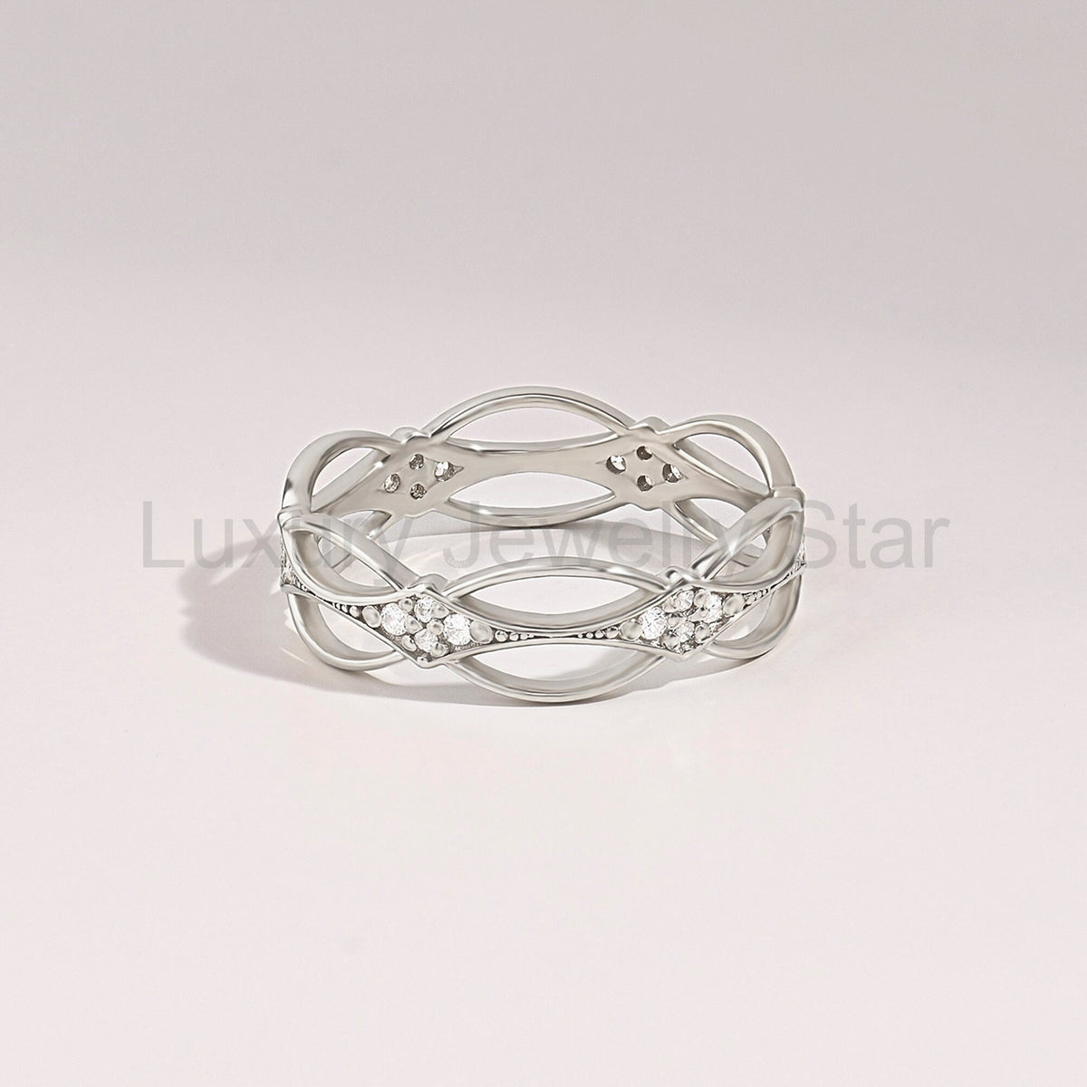 14k Gold Dainty Celtic Ring | Diamond Irish Knot Wedding Band | Vintage Viking-Inspired - image 9