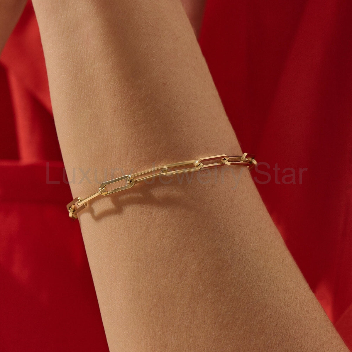 14k Solid Gold Box Chain Bracelet | Unisex Real Gold Layering Jewelry | Stackable Gift - image 10