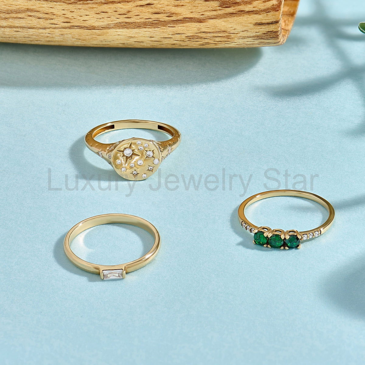 Baguette Solitaire 14k Solid Gold Diamond Ring - Minimalist East West Engagement Band for - image 10