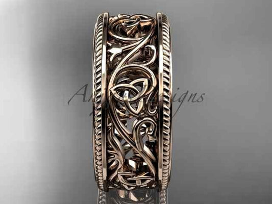Celtic Wedding Band Trinity Knot Women's Ring Irish Knot Wedding Band Nature Inspired Bridal Ring