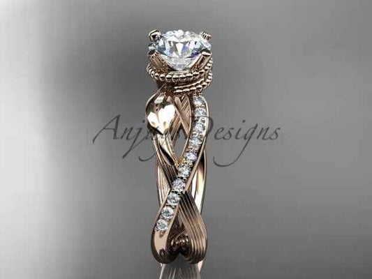 Leaf Diamond Engagement Ring Nature Inspired Wedding Ring 1 Carat Lab Grown Diamond IGI Certified
