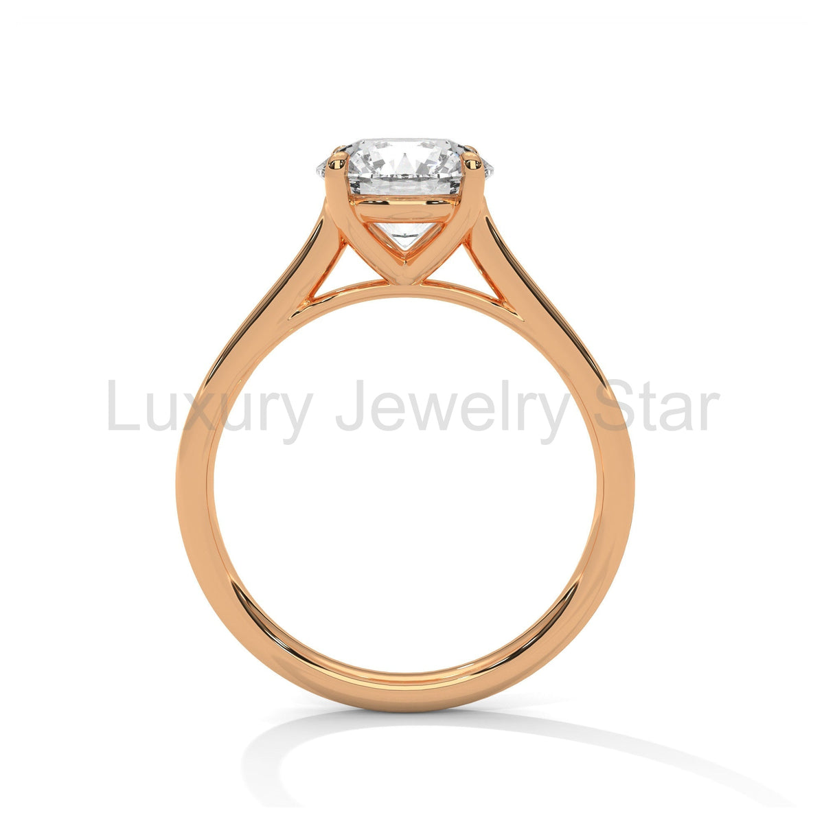 1 Carat Round Cut Lab Grown Diamond Solitaire Engagement Ring - image 10