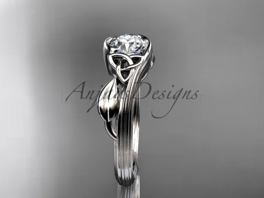 Nature Inspired Celtic Engagement Ring 1 Carat Lab Grown Diamond Ring Trinity Knot Ring IGI Certified