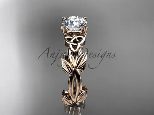 Celtic Knot Engagement Ring 1 CT Lab Grown Diamond Nature Inspired