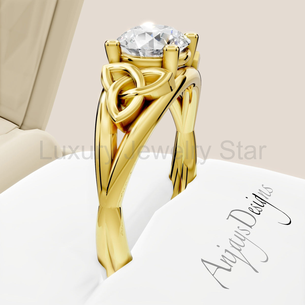 Dainty Celtic Engagement Ring IGI Certified 1 CT Round Lab Grown Diamond Wedding Ring - image 9