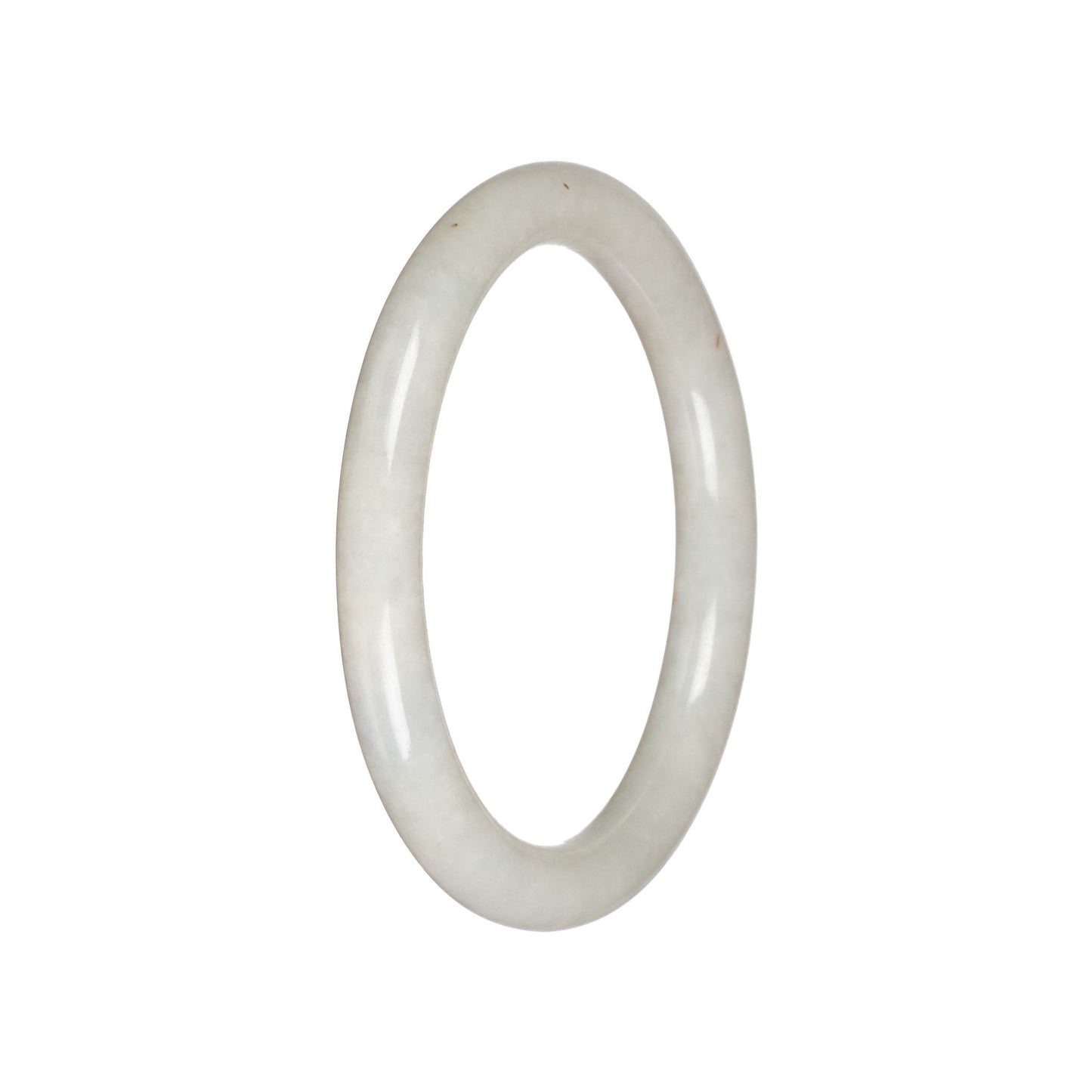 Natural Creamy White Jade Bangle Bracelet - 60mm Petite Round